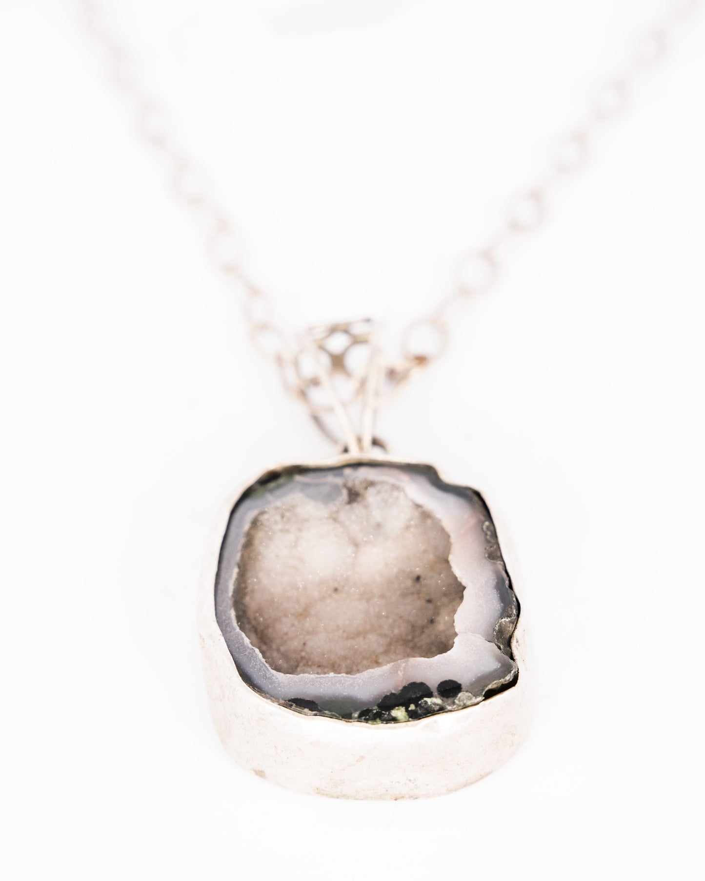 Chalcedony Geode Necklace