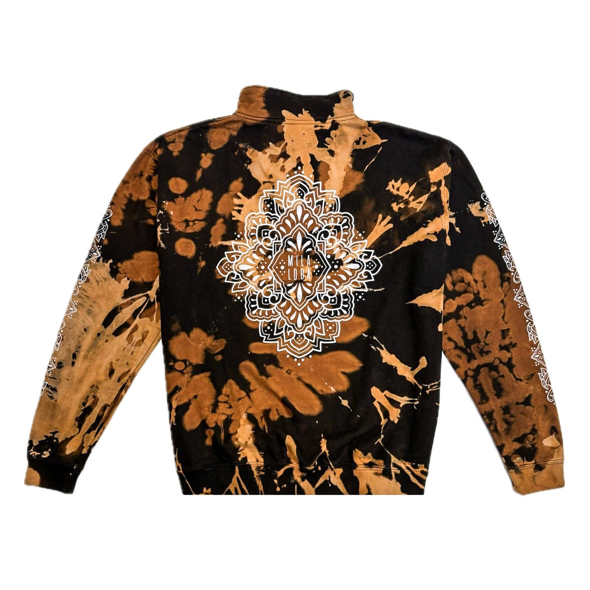 Unique Hand-Dyed Ornamental Zipper-Hoodie