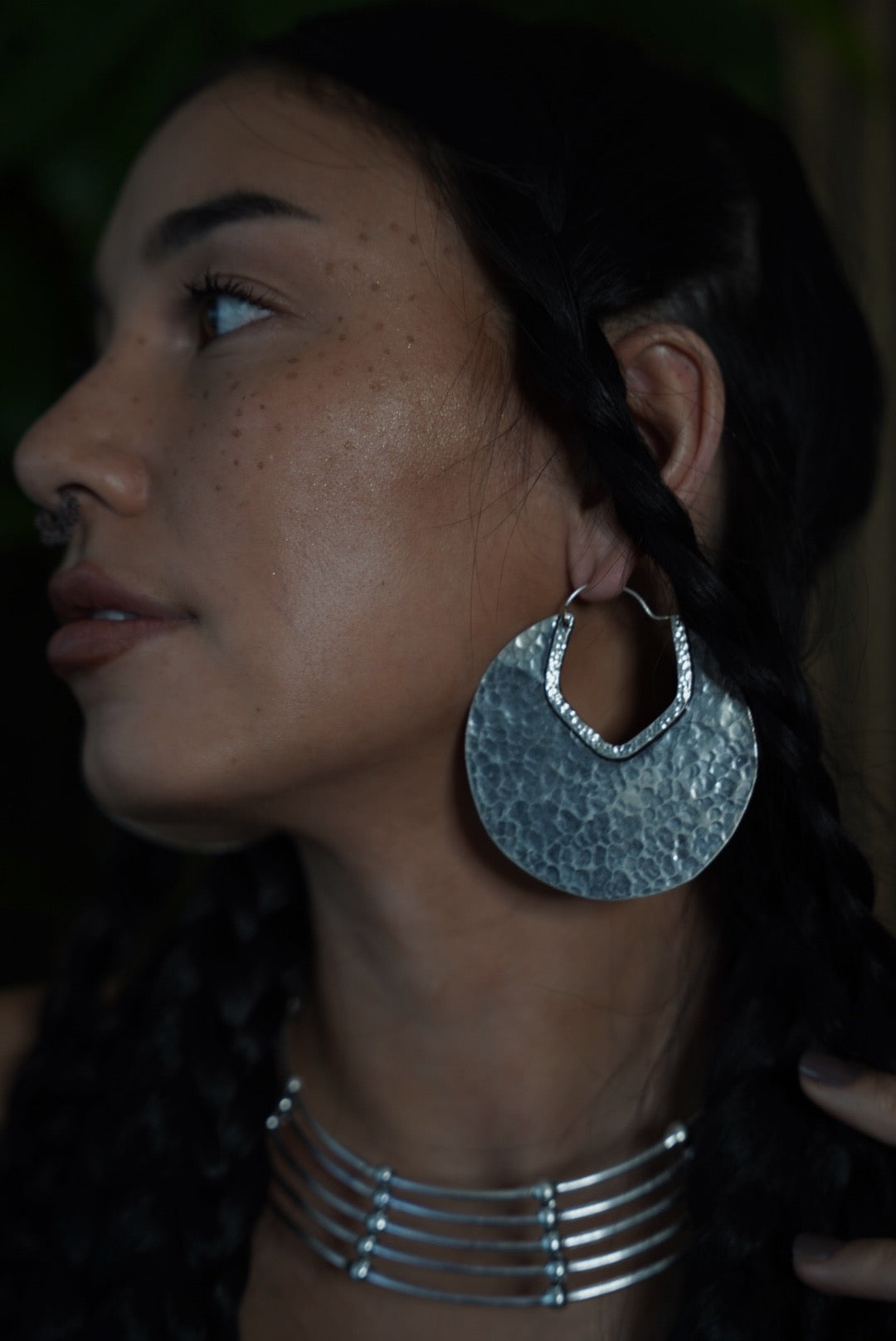 Hammered Drum Earrings
