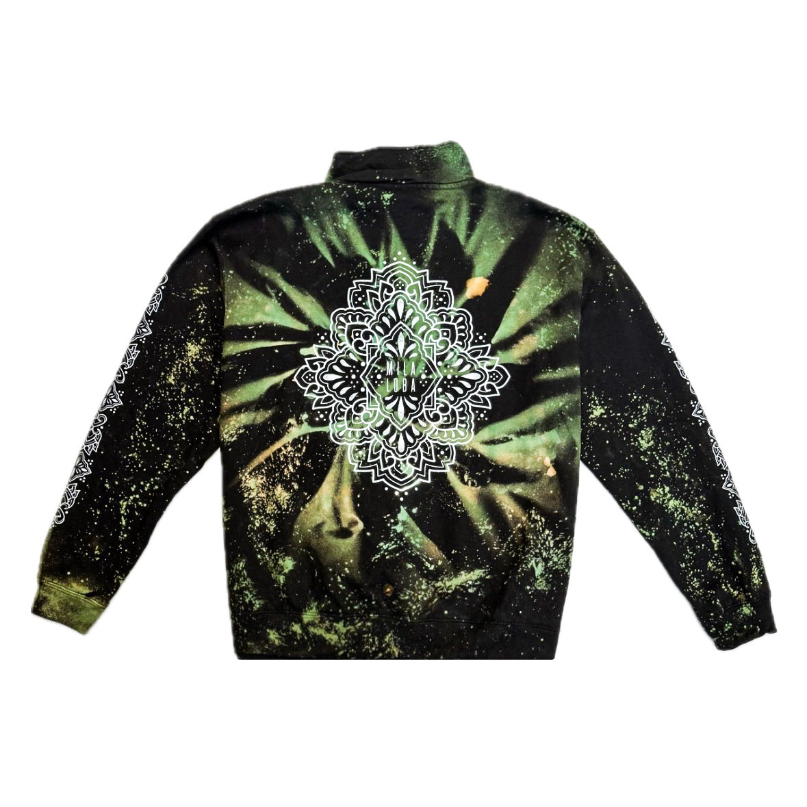 Unique Hand-Dyed Ornamental Zipper-Hoodie