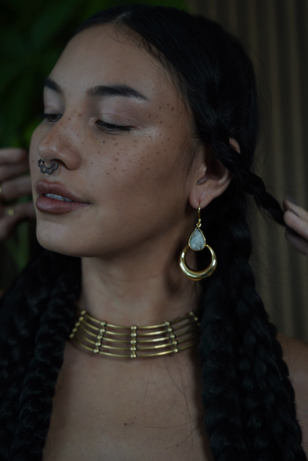 Rough Moonstone Earrings