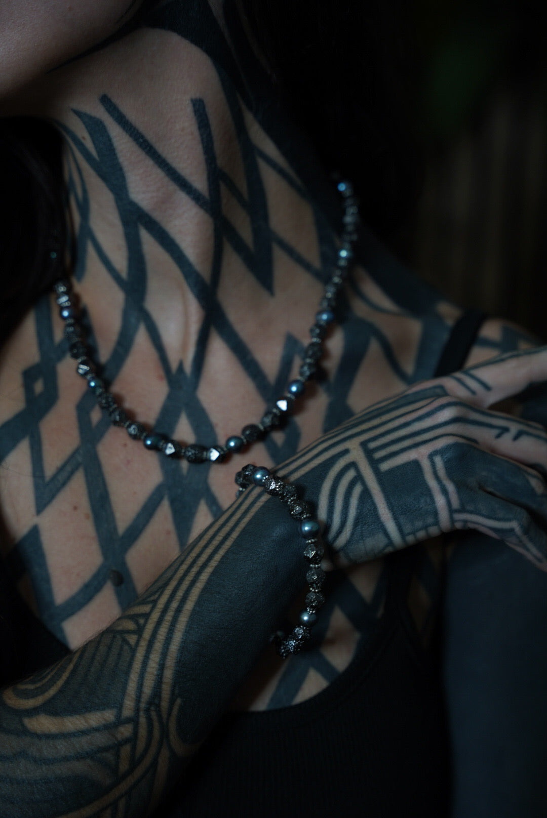 Lava Stone & Pearl Bracelet