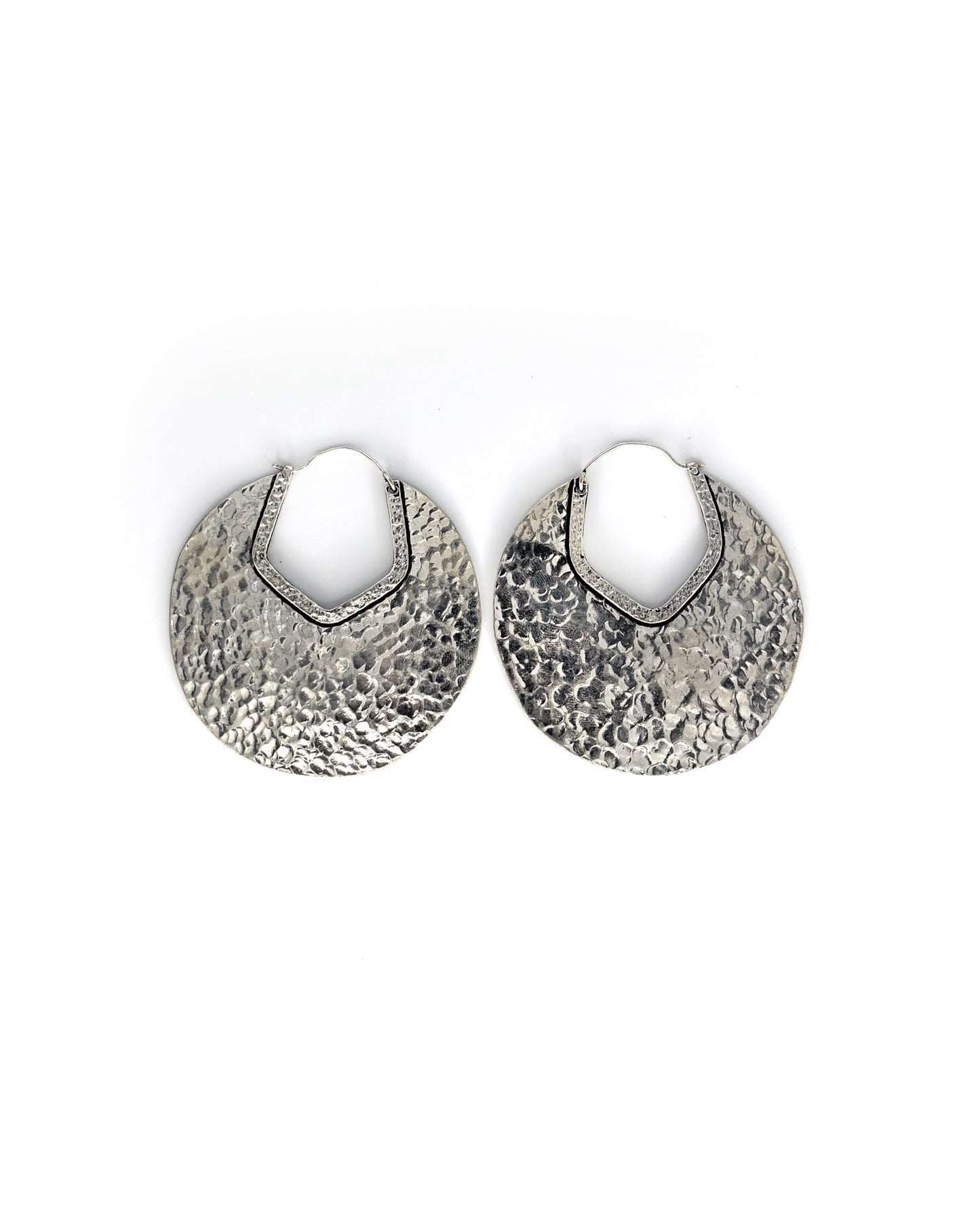 Hammered Drum Earrings