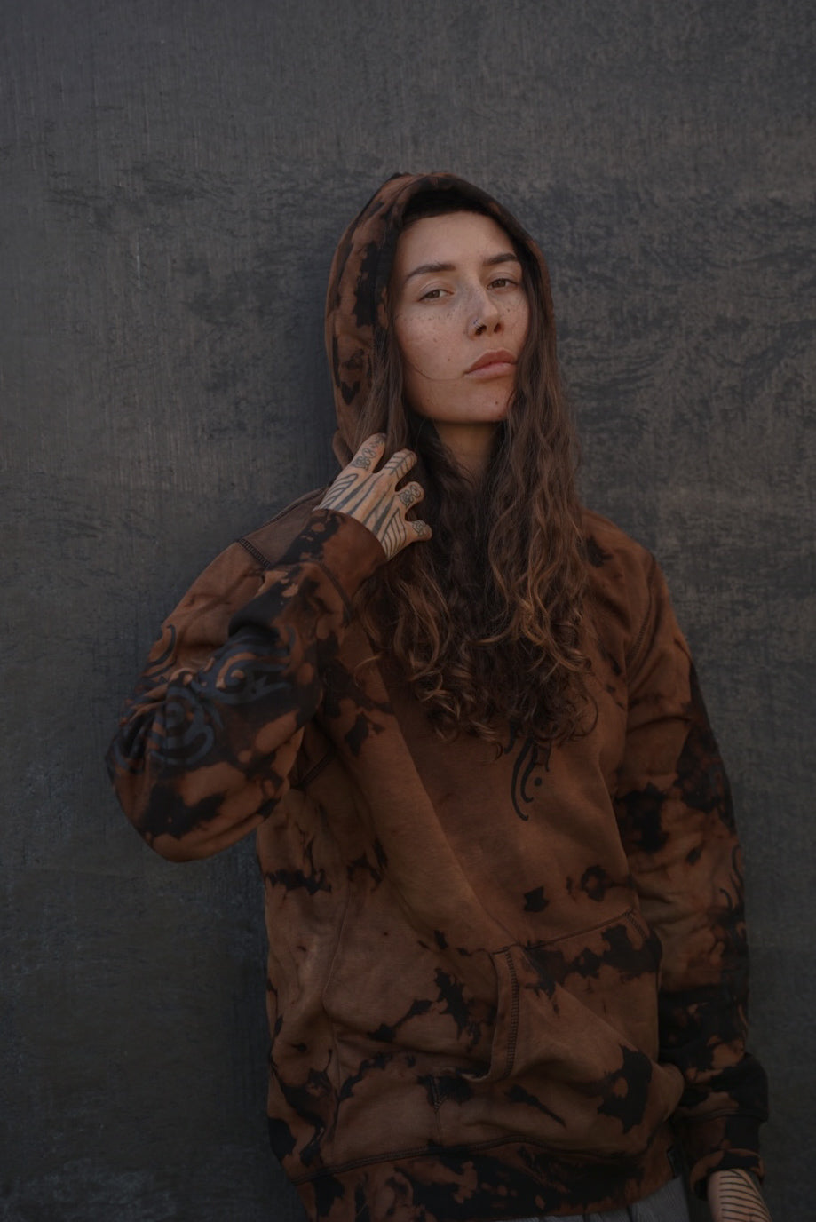 Unique Hand-Dyed Borneo-Inspired Hoodie