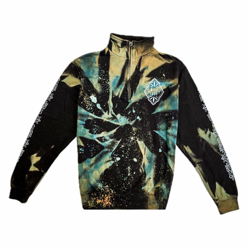 Unique Hand-Dyed Ornamental Zipper-Hoodie