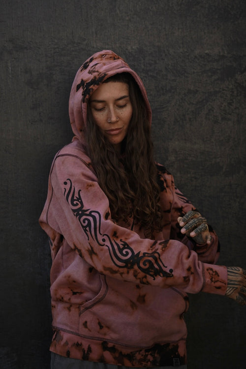 Unique Hand-Dyed Borneo-Inspired Hoodie