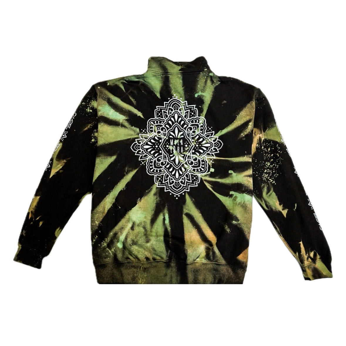 Unique Hand-Dyed Ornamental Zipper-Hoodie