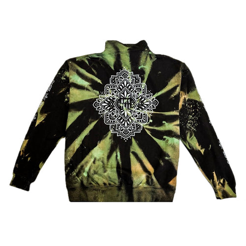 Unique Hand-Dyed Ornamental Zipper-Hoodie