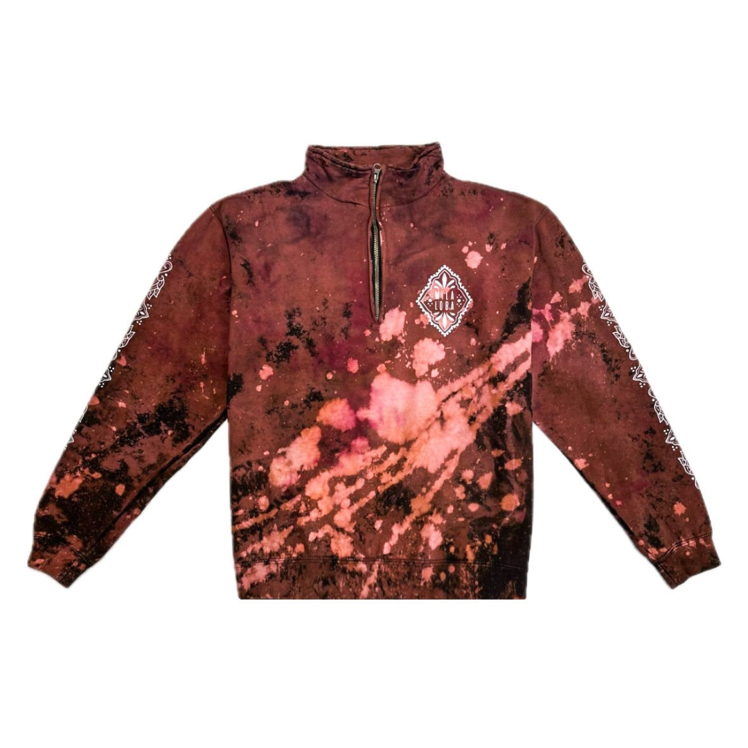 Unique Hand-Dyed Ornamental Zipper-Hoodie