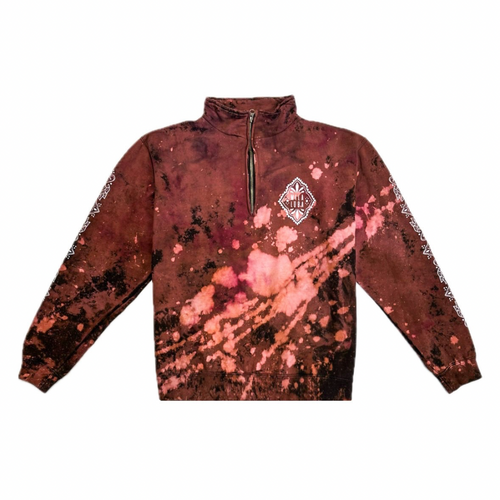 Unique Hand-Dyed Ornamental Zipper-Hoodie