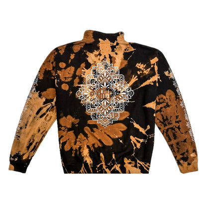 Unique Hand-Dyed Ornamental Zipper-Hoodie