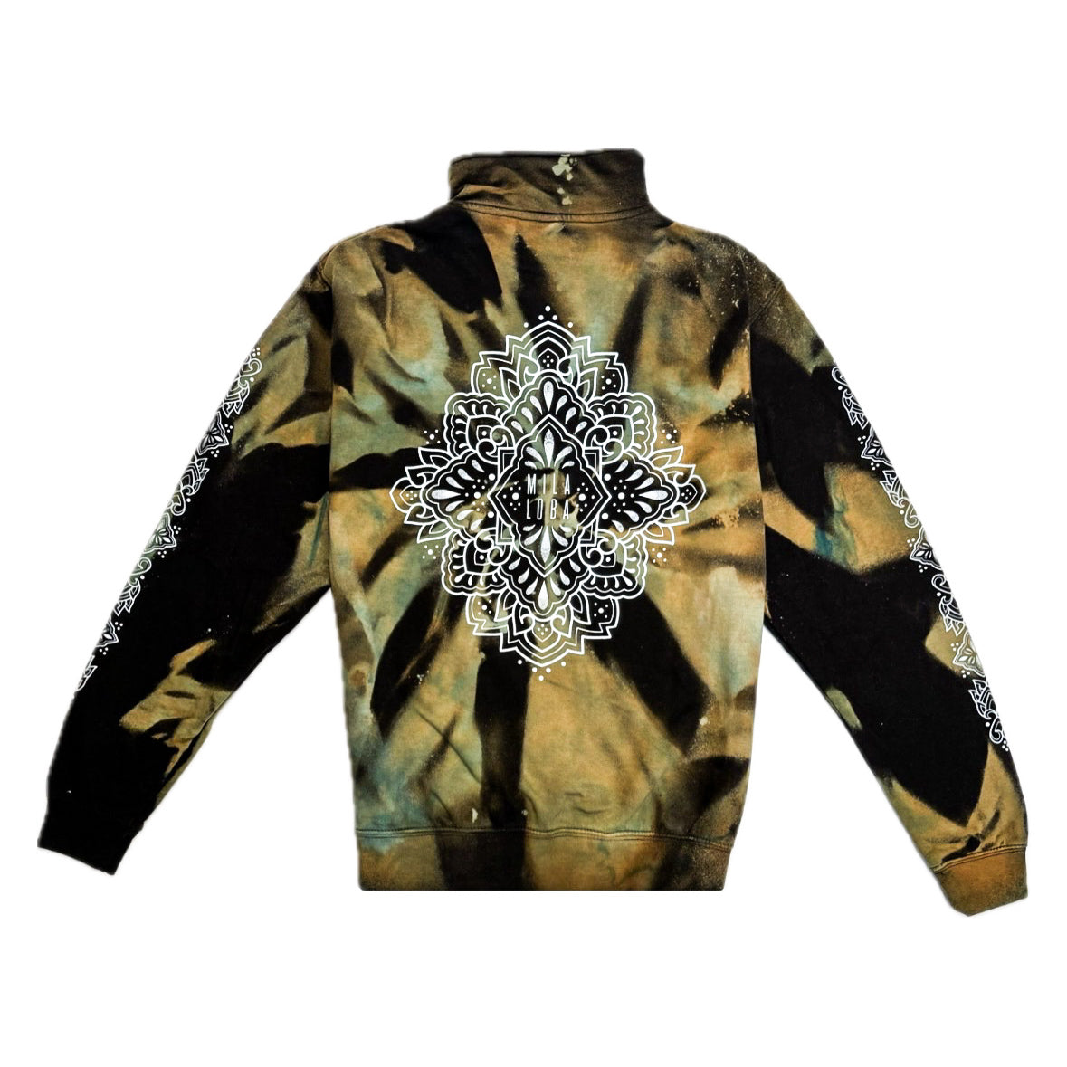 Unique Hand-Dyed Ornamental Zipper-Hoodie