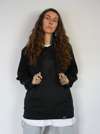 Black Borneo-Inspired Hoodie