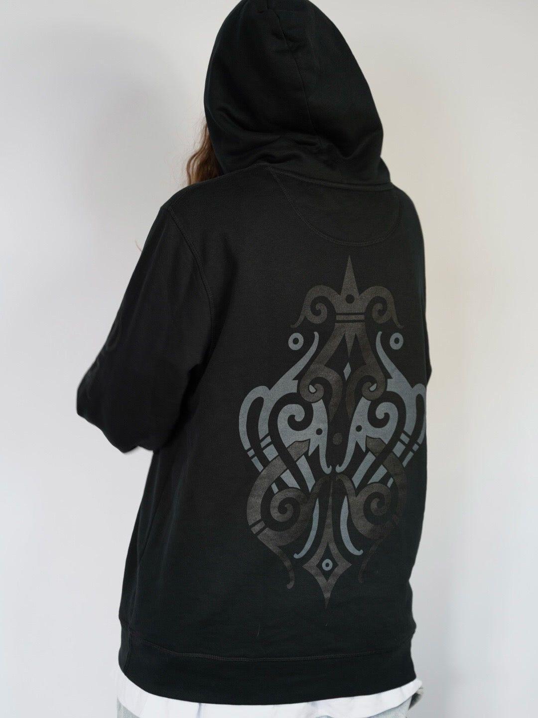 Black Borneo-Inspired Hoodie