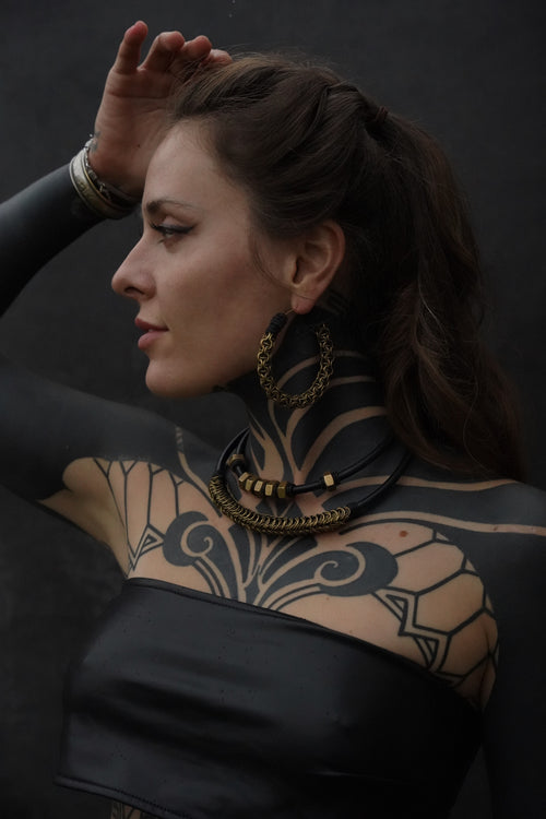 Brass Reptile Earrings