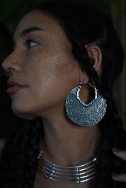 Hammered Drum Earrings