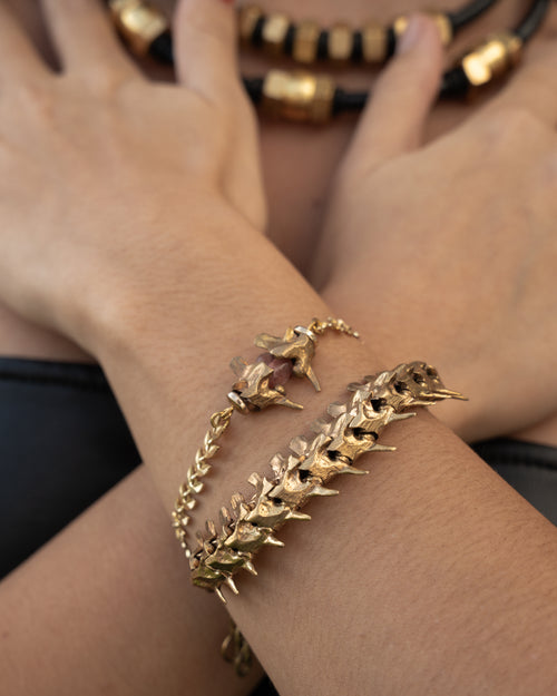 Snake Vertebrae & Vine Bracelet