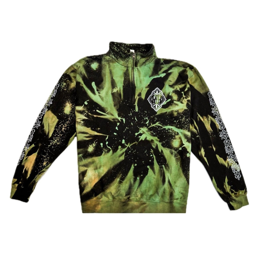 Unique Hand-Dyed Ornamental Zipper-Hoodie