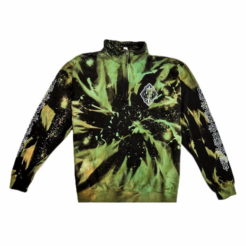 Unique Hand-Dyed Ornamental Zipper-Hoodie