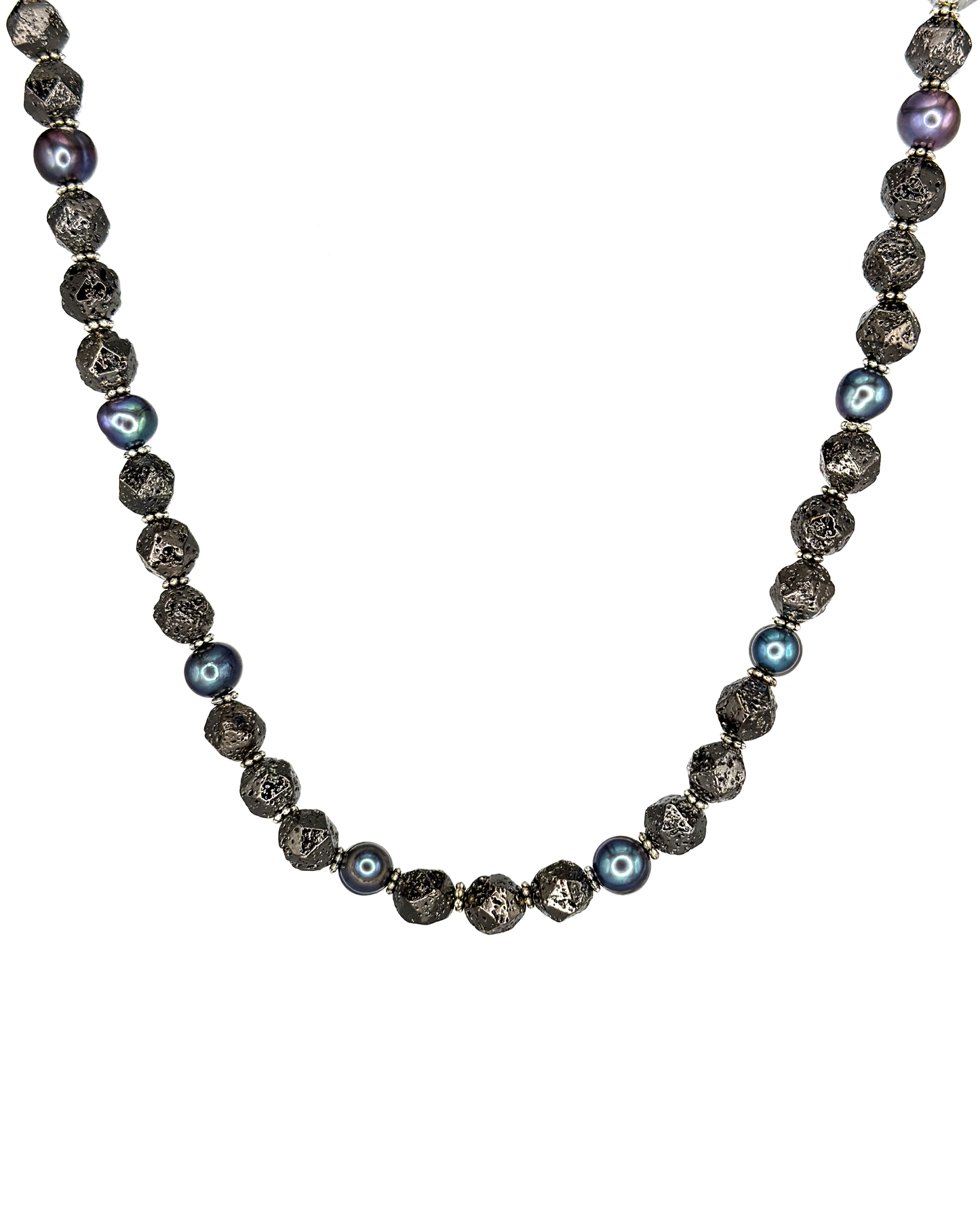 Lava Stone & Pearl Necklace
