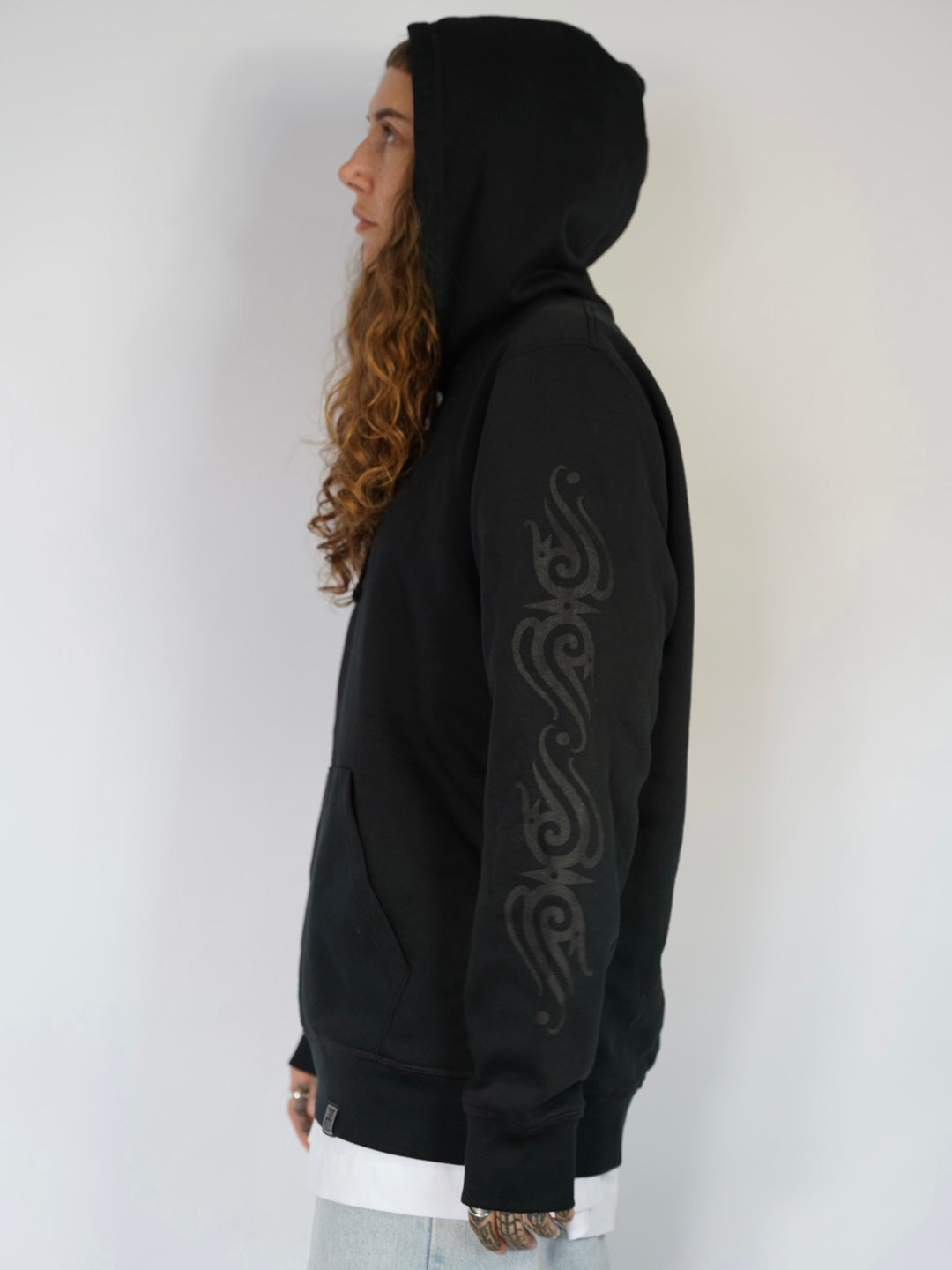 Black Borneo-Inspired Hoodie