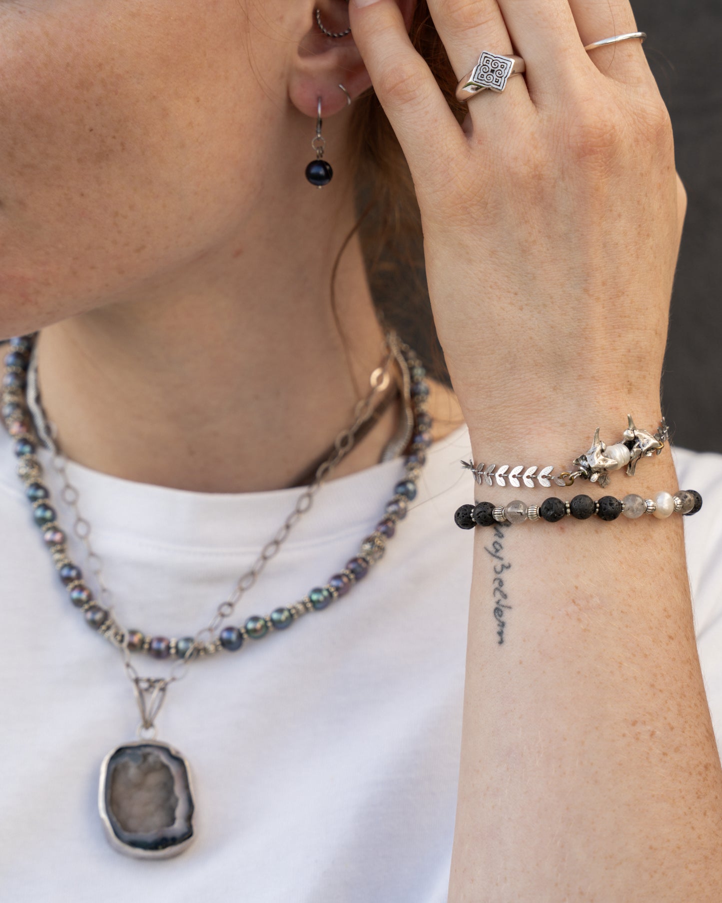 Snake Vertebrae & Vine Bracelet