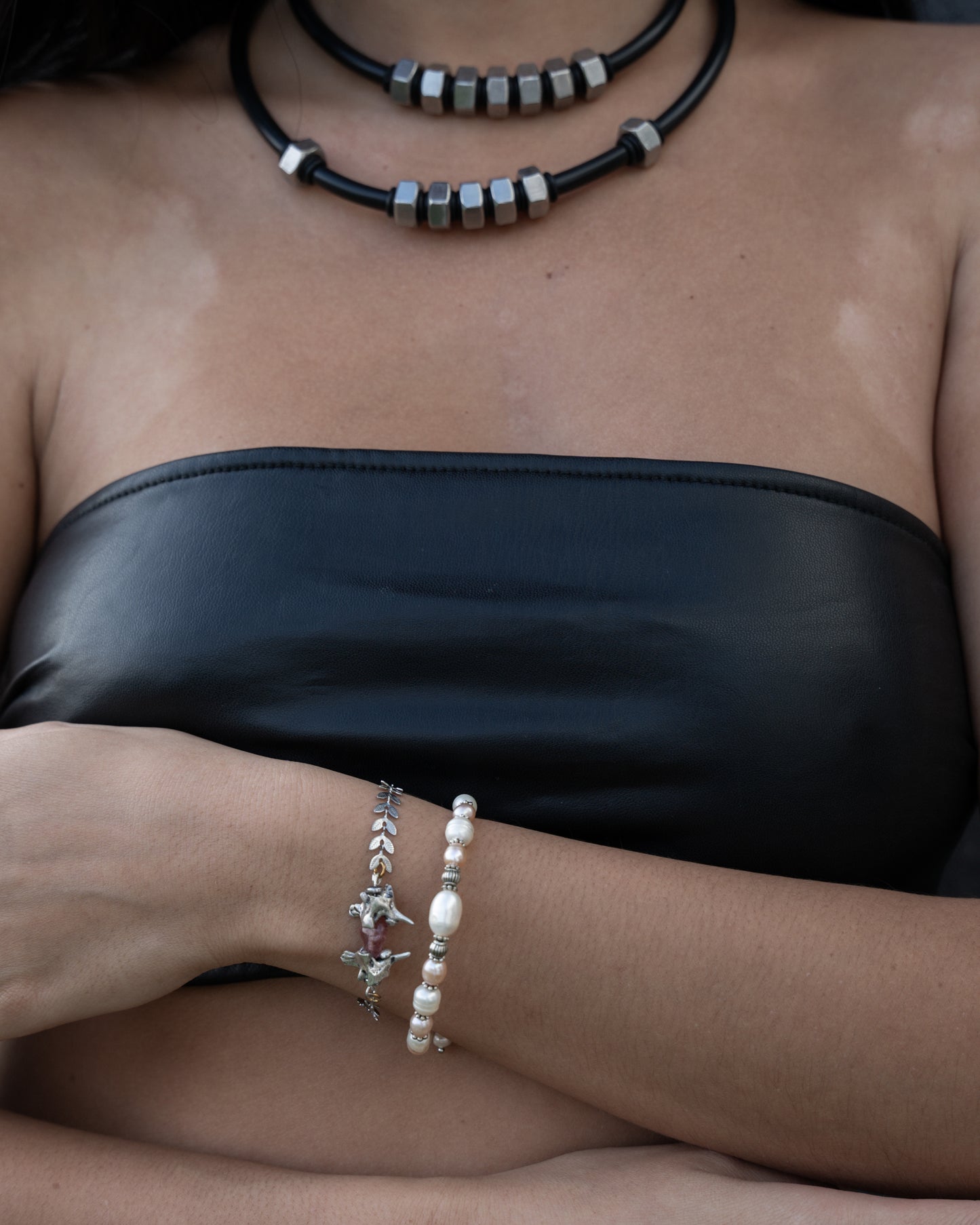 Snake Vertebrae & Vine Bracelet