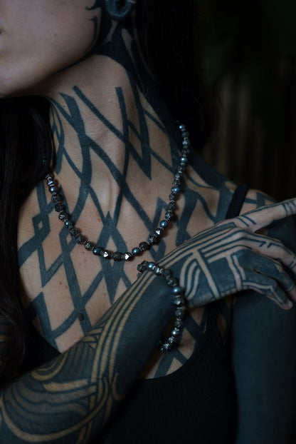 Lava Stone & Pearl Necklace