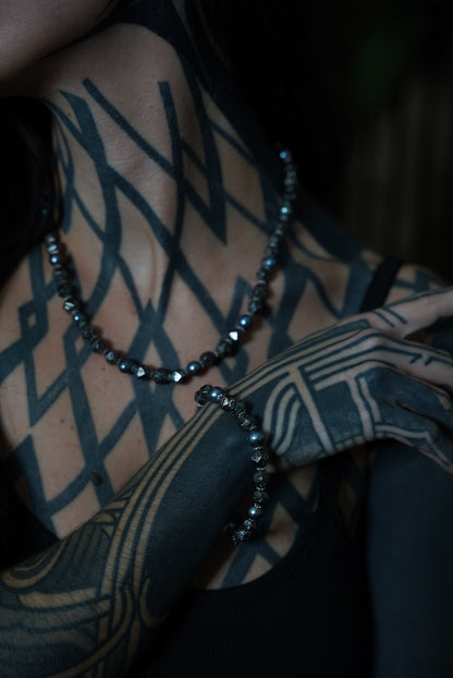 Lava Stone & Pearl Bracelet