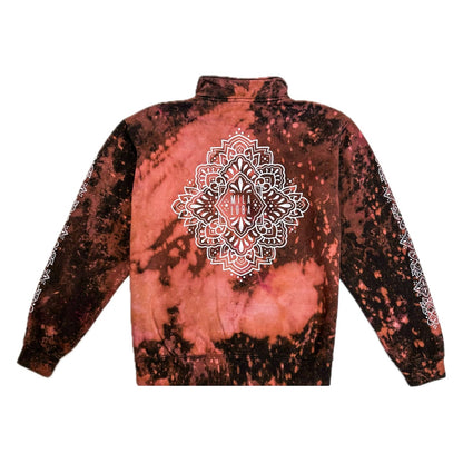 Unique Hand-Dyed Ornamental Zipper-Hoodie