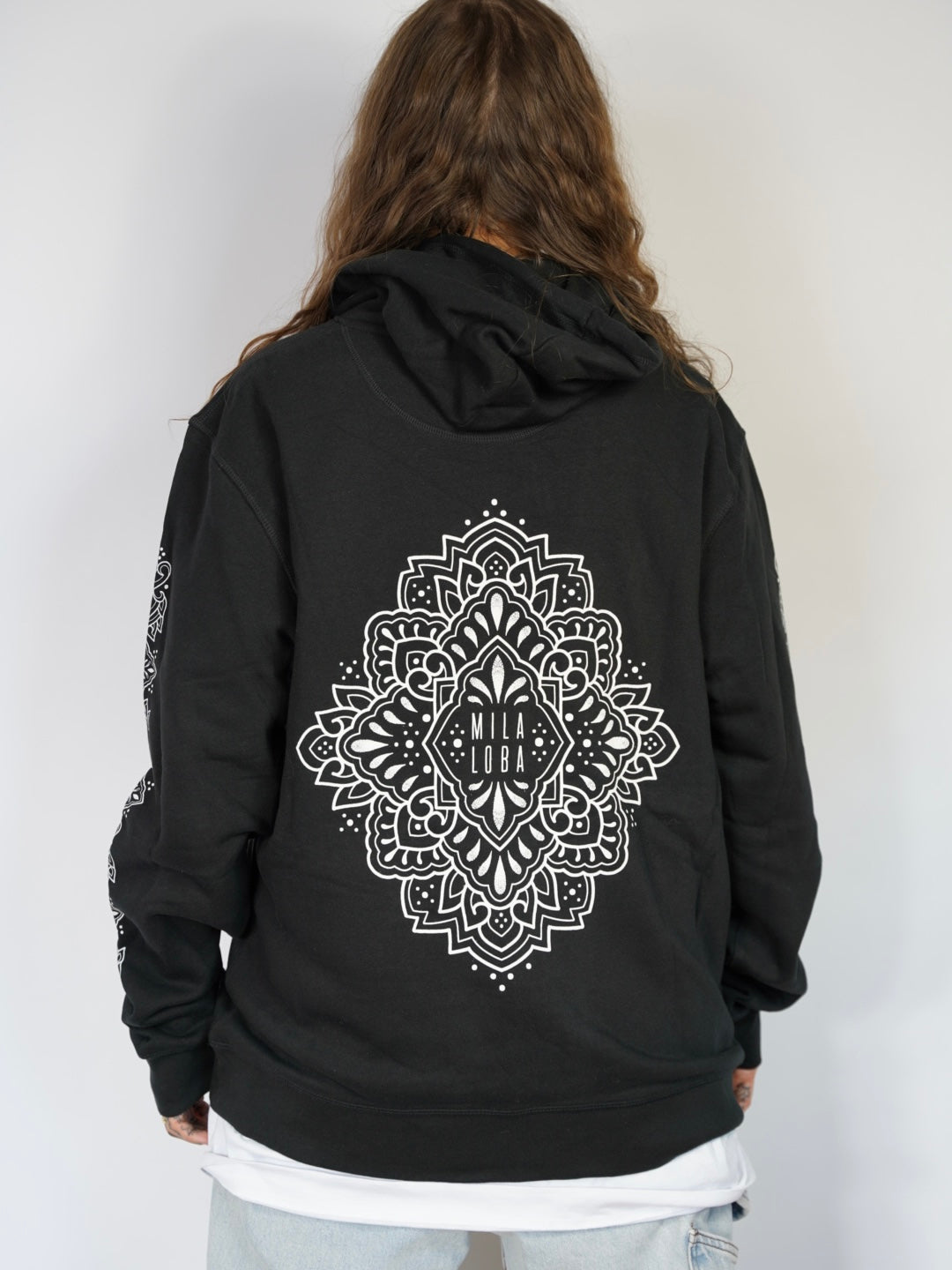 Black Ornamental Hoodie