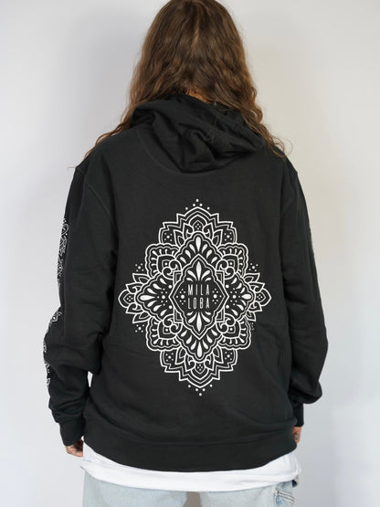 Black Ornamental Hoodie