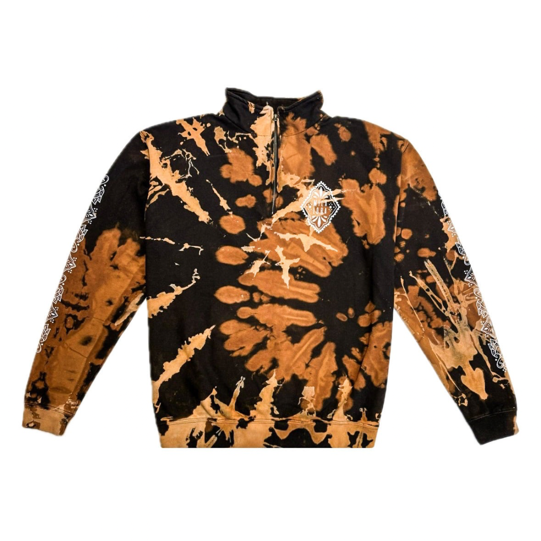 Unique Hand-Dyed Ornamental Zipper-Hoodie