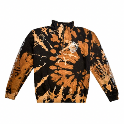 Unique Hand-Dyed Ornamental Zipper-Hoodie