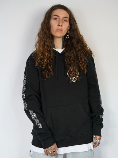 Black Ornamental Hoodie