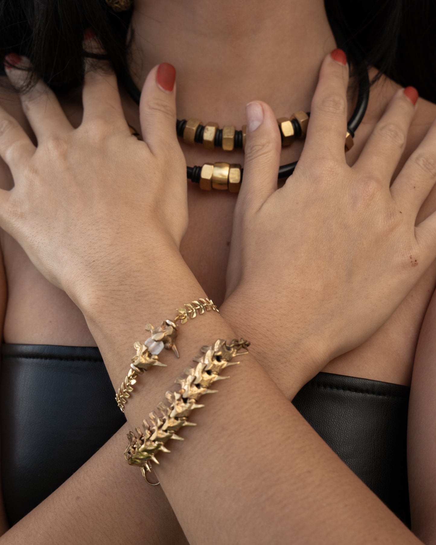 Snake Vertebrae & Vine Bracelet