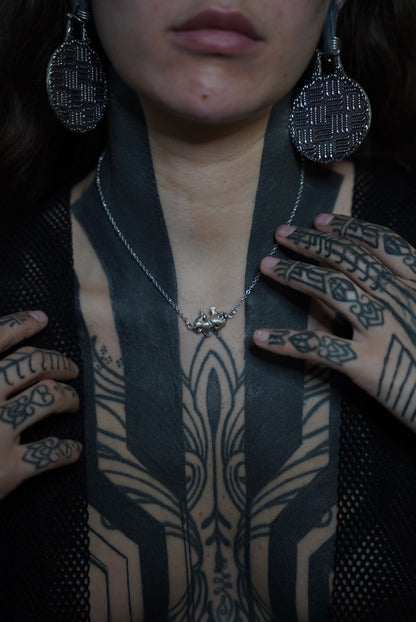 Snake Vertebrae & Pearl Necklace