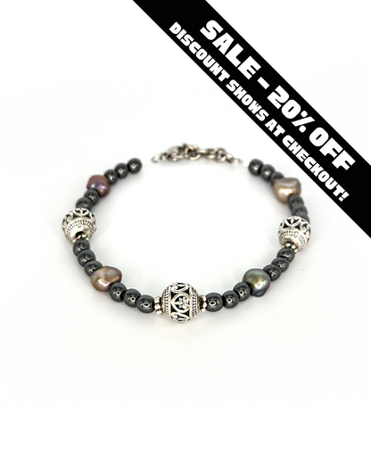 Hematite & Pearl Bracelet