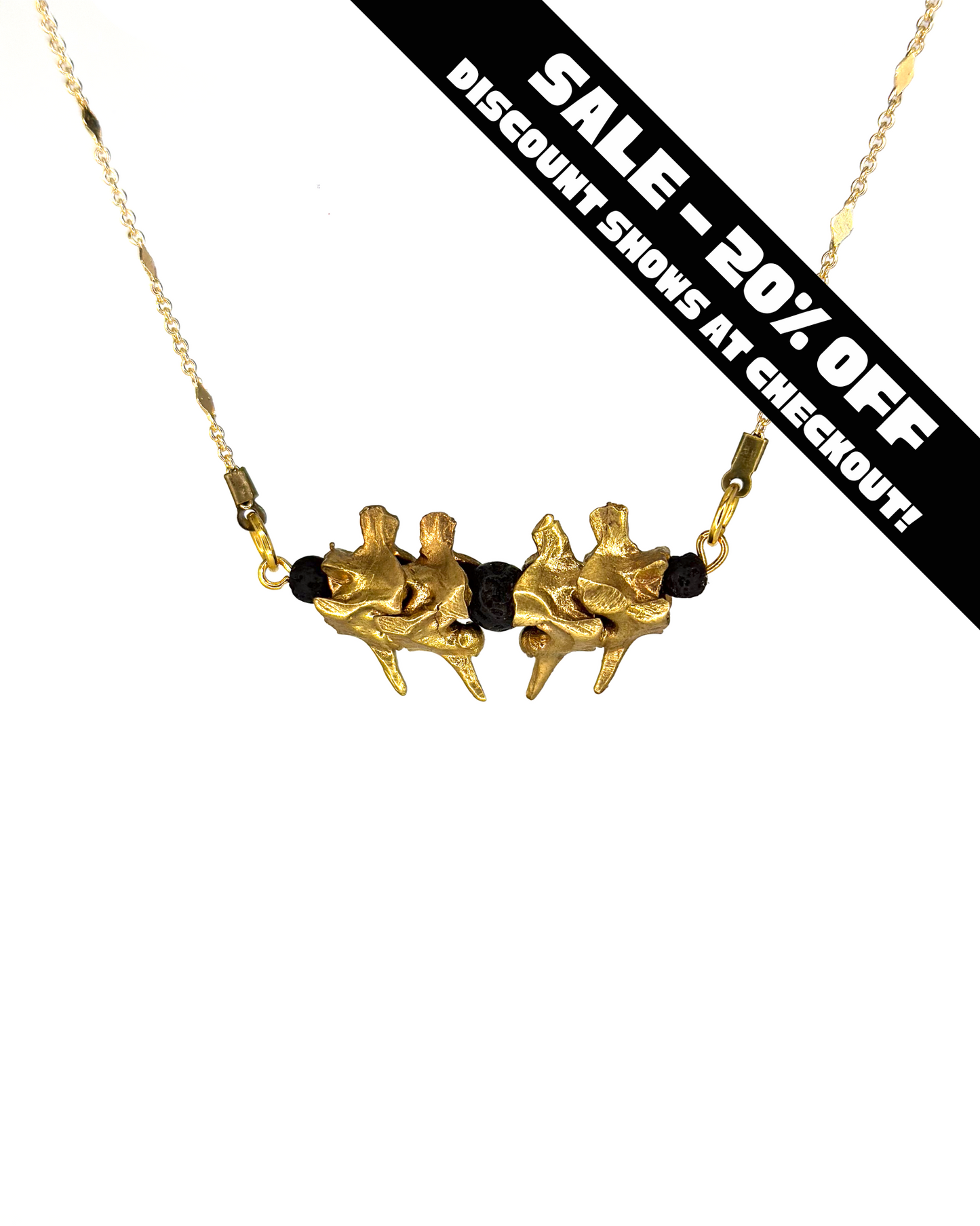 Snake Vertebrae & Stone Necklace