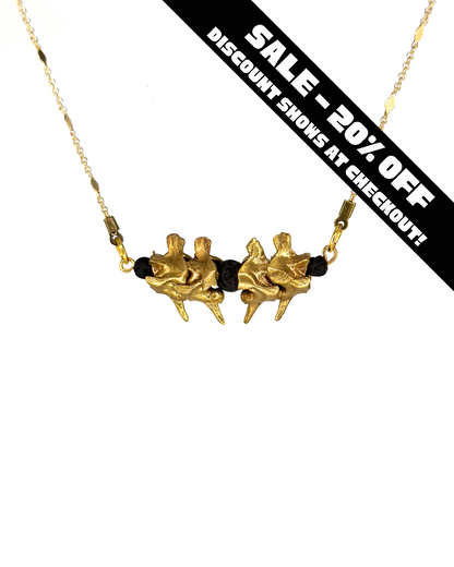 Snake Vertebrae & Stone Necklace