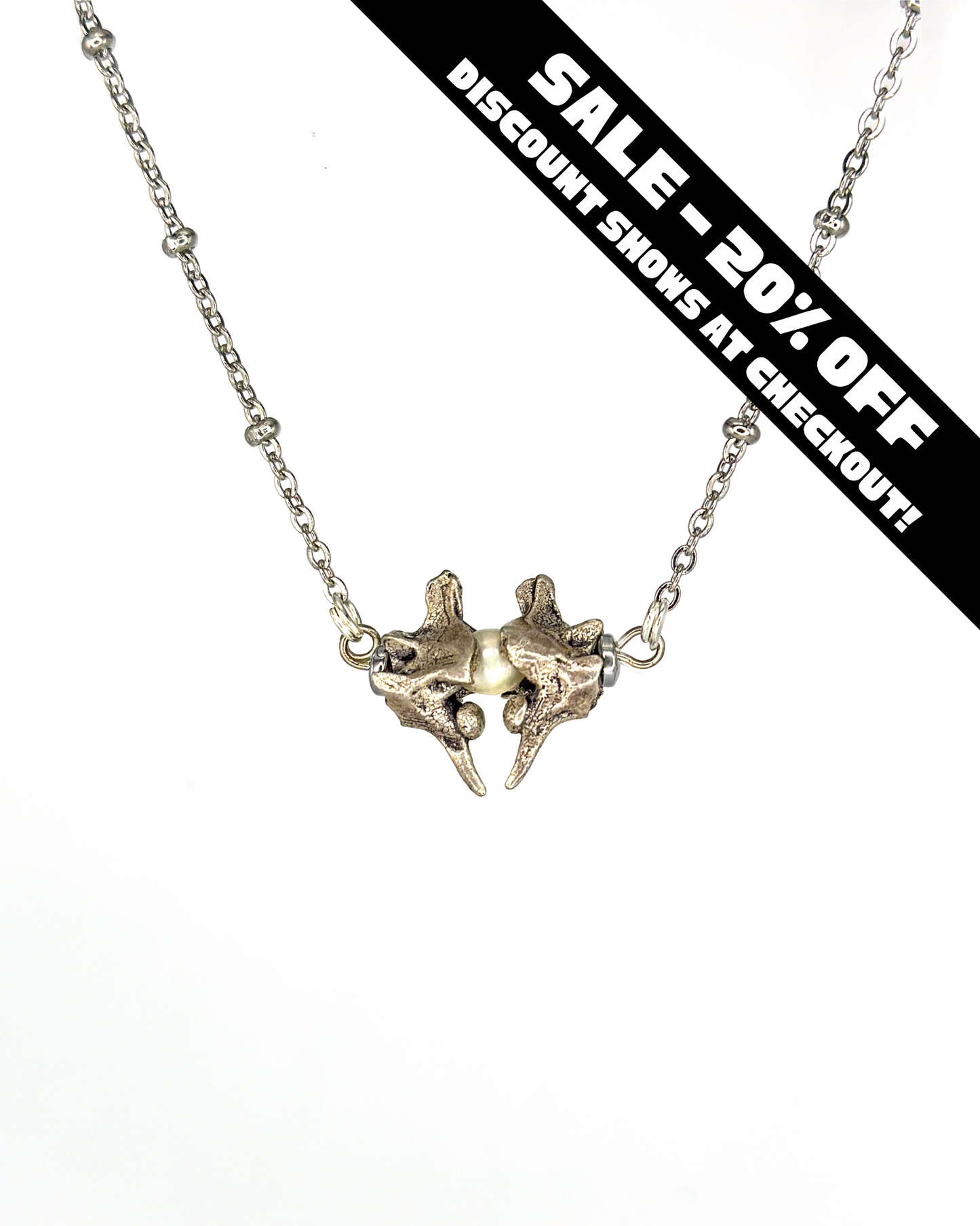 Snake Vertebrae & Pearl Necklace